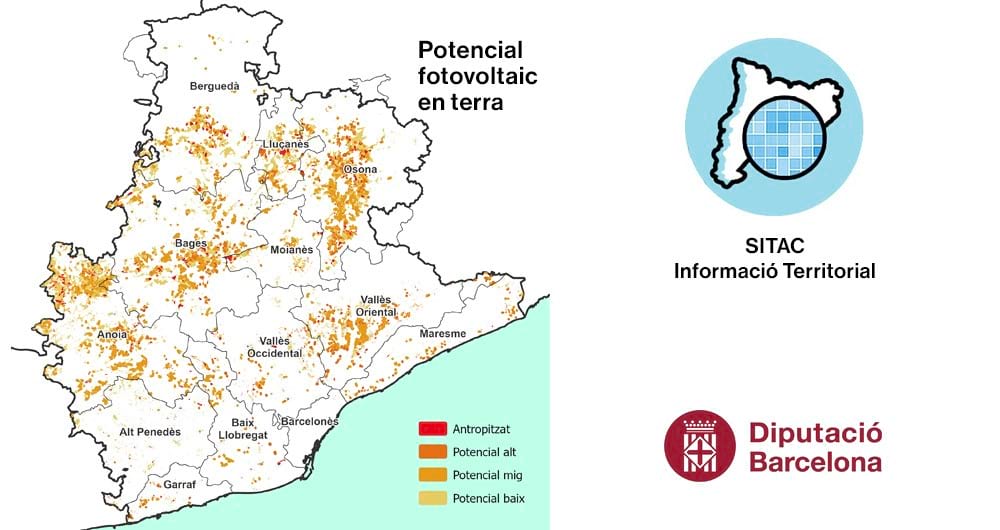 Visor cartogràfic amb el potencial fotovoltaic en terra